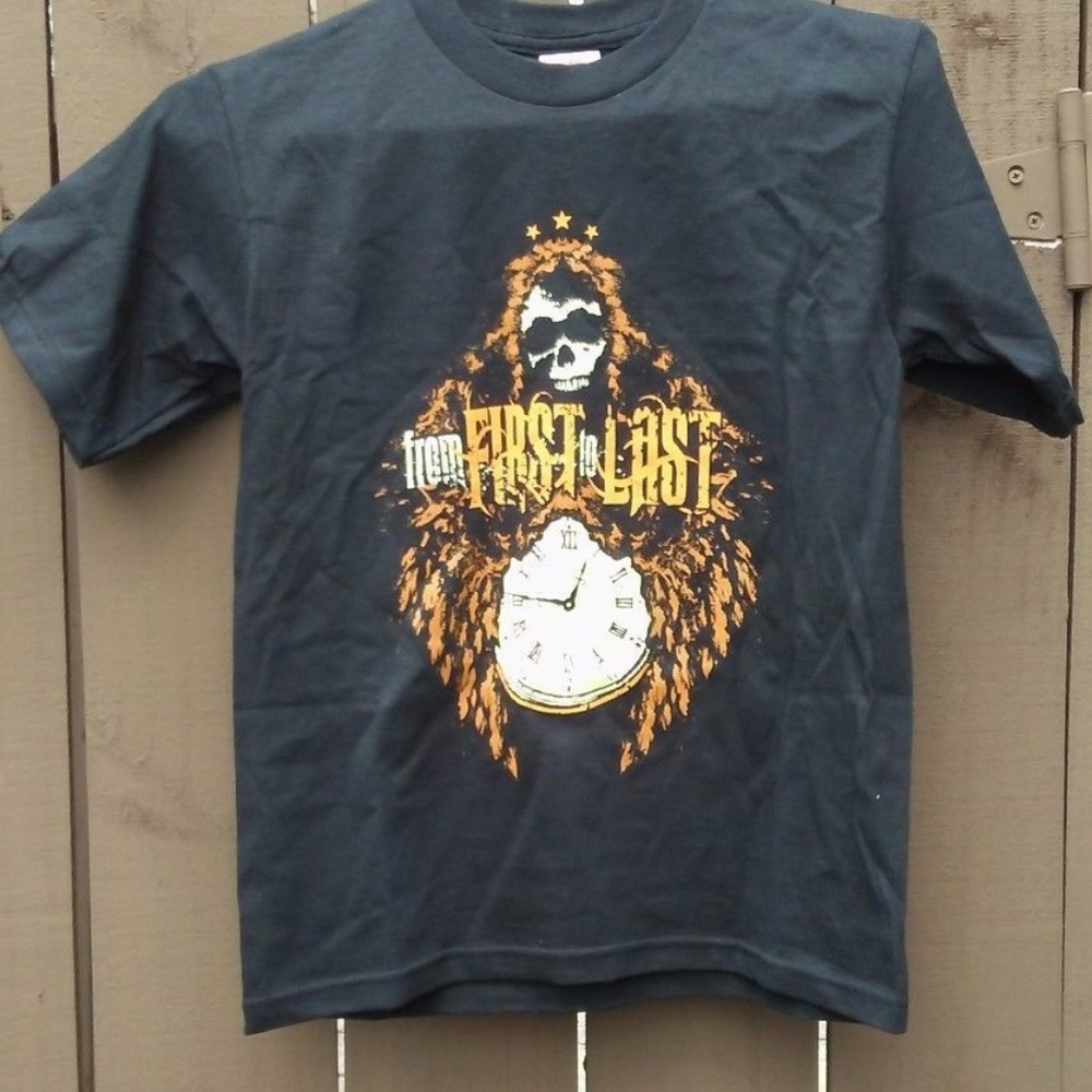 Kids Skull TShirt Black Boy Girl Novelty Sz 10/12